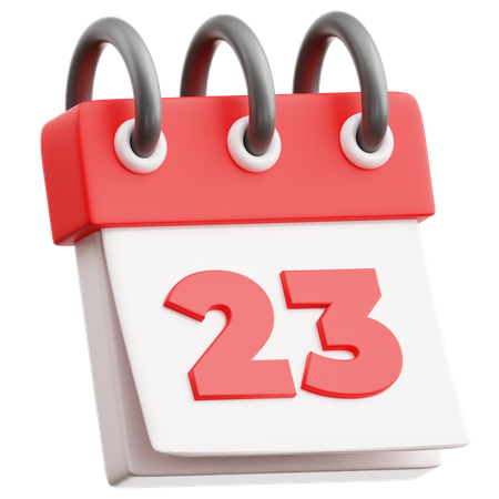 Data do calendário 23  3D Icon