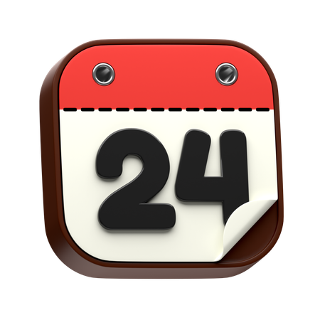 Data do calendário 24  3D Icon