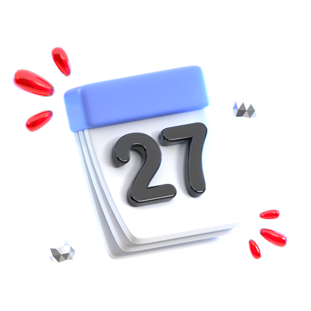 Data do calendário 27  3D Icon