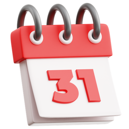 Data do calendário 31  3D Icon