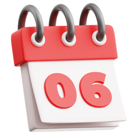 Data do calendário 6  3D Icon