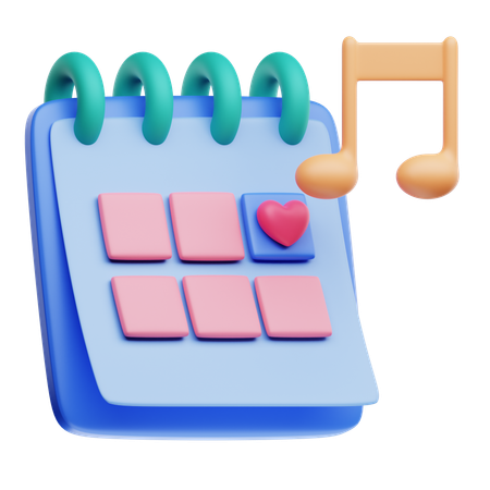 Calendário de datas amorosas  3D Icon