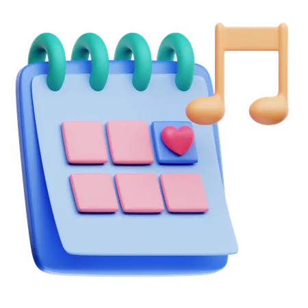 Calendário de datas amorosas  3D Icon