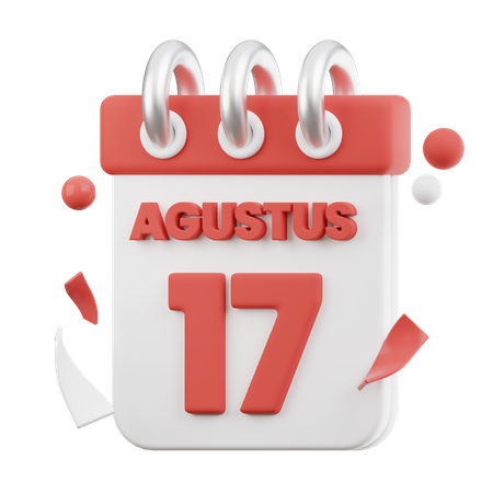 Calendário de 17 de agosto  3D Icon