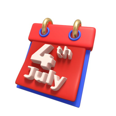 Calendário de 4 de julho  3D Icon