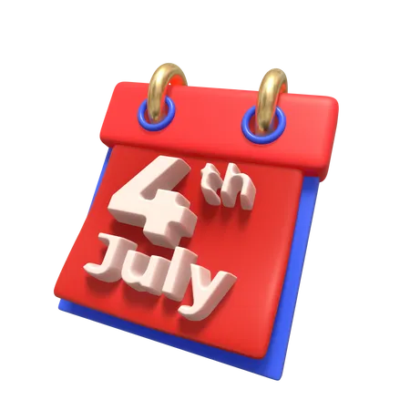 Calendário de 4 de julho  3D Icon