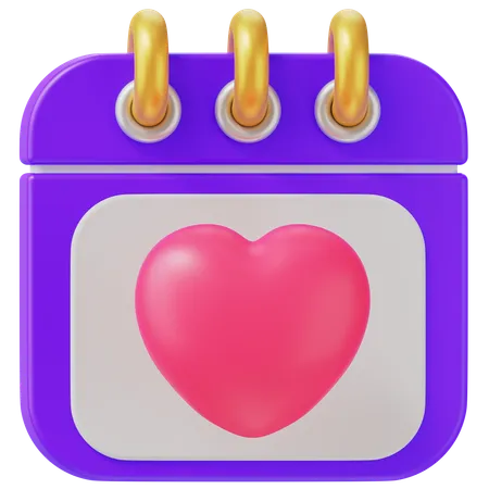 Calendario de amor  3D Icon