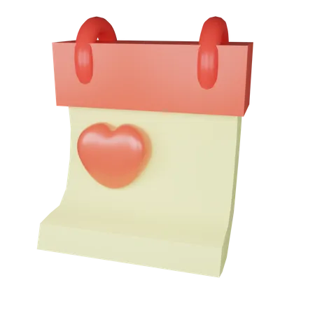 Calendario de amor  3D Illustration