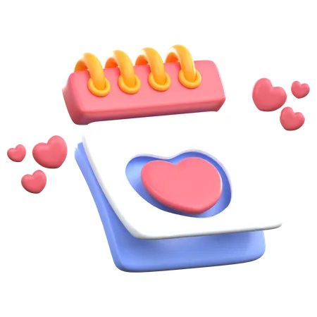 Calendario de amor  3D Icon