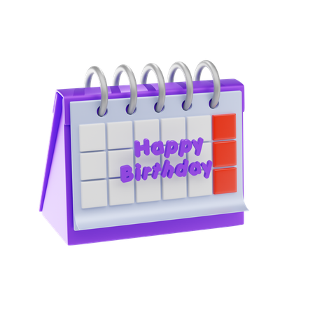 Calendário de aniversário  3D Icon