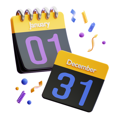 Calendário de ano novo  3D Icon