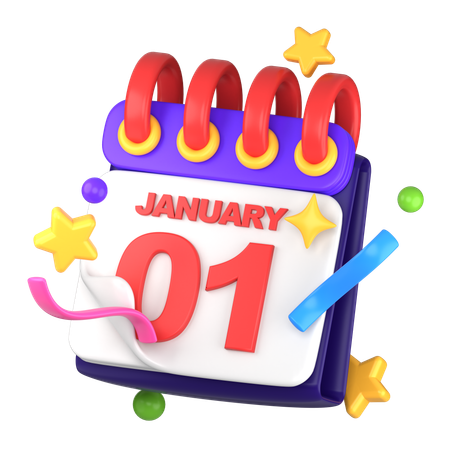 Calendário de ano novo  3D Icon