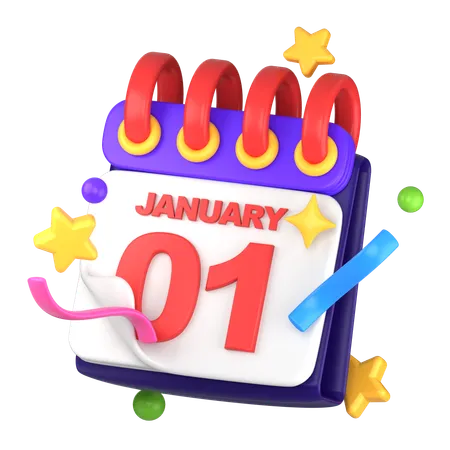 Calendário de ano novo  3D Icon