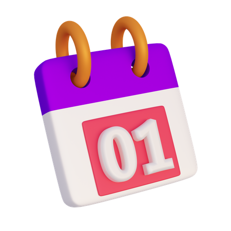 Calendário de ano novo  3D Icon