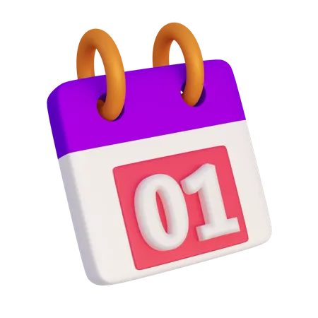 Calendário de ano novo  3D Icon