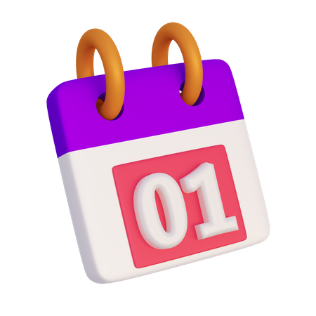 Calendario de año nuevo  3D Icon