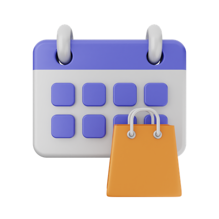 Calendario de bolsas de compras  3D Icon