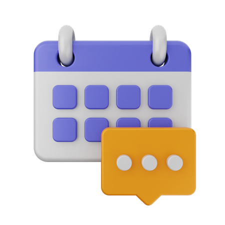 Calendario de chat  3D Icon