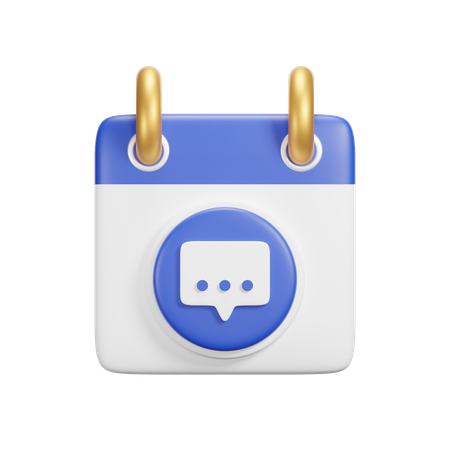 Calendario de chat  3D Icon