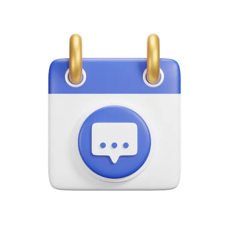 Calendario de chat  3D Icon