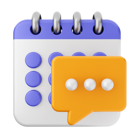 Calendario de chat  3D Icon