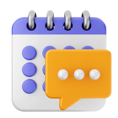 Calendario de chat  3D Icon