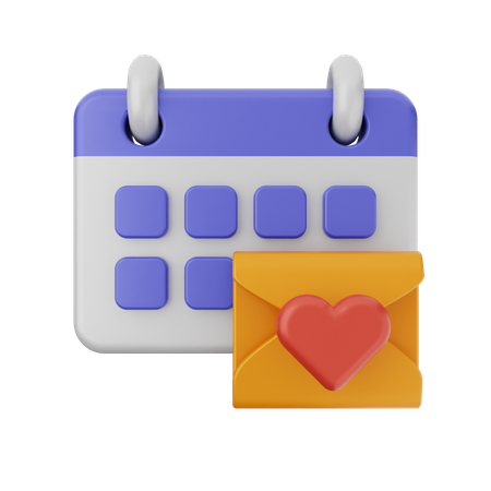 Calendario de correo de amor  3D Icon