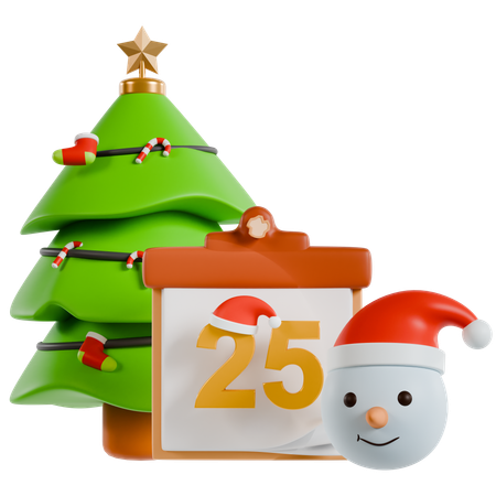 Calendario de cuenta regresiva de navidad  3D Icon