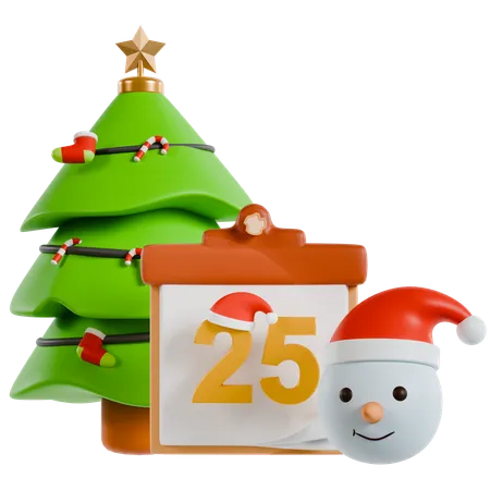 Calendario de cuenta regresiva de navidad  3D Icon