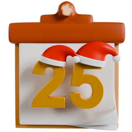 Calendario de cuenta regresiva de navidad  3D Icon