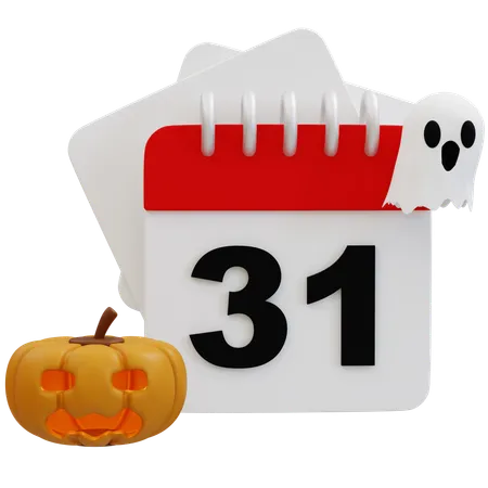 Calendario de cuenta regresiva de Halloween espeluznante  3D Icon