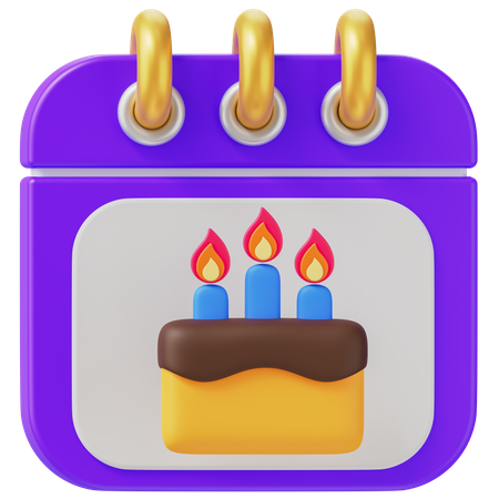 Calendario de cumpleaños  3D Icon