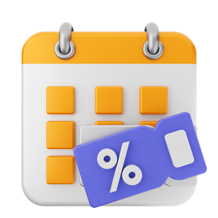 Calendario de descuento  3D Icon