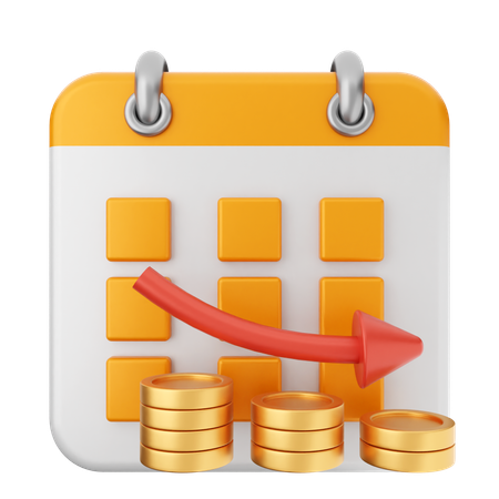 Disminuir calendario  3D Icon