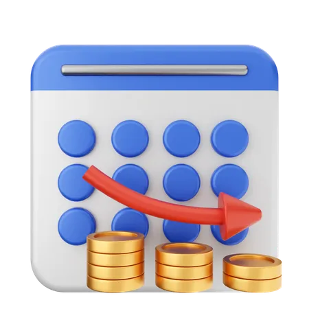 Disminuir calendario  3D Icon