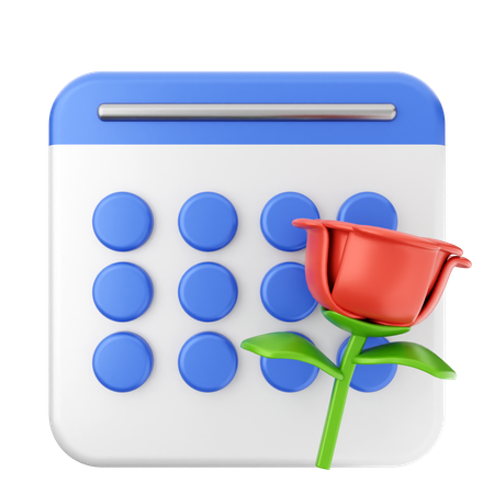 Calendario de flores  3D Icon