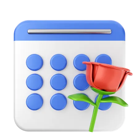 Calendario de flores  3D Icon