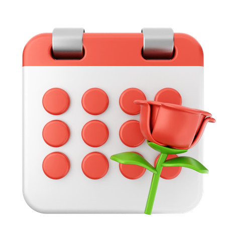 Calendário de flores  3D Icon