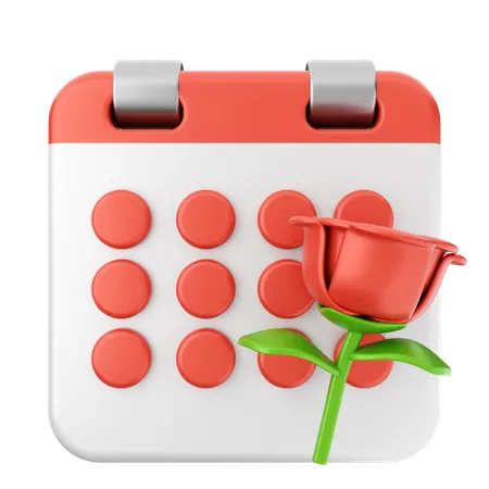 Calendário de flores  3D Icon