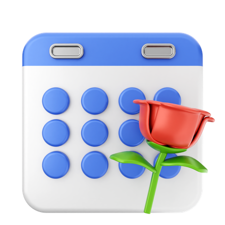 Calendário de flores  3D Icon