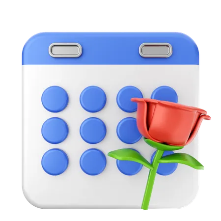 Calendário de flores  3D Icon