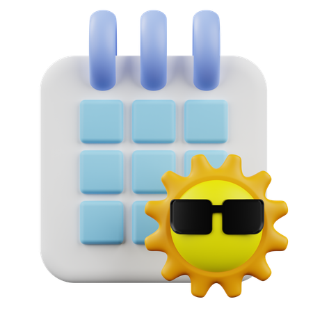 Calendario de gafas de sol  3D Icon