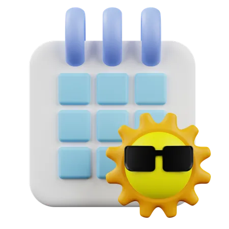 Calendario de gafas de sol  3D Icon