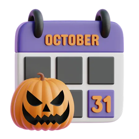 Calendario de Halloween  3D Icon
