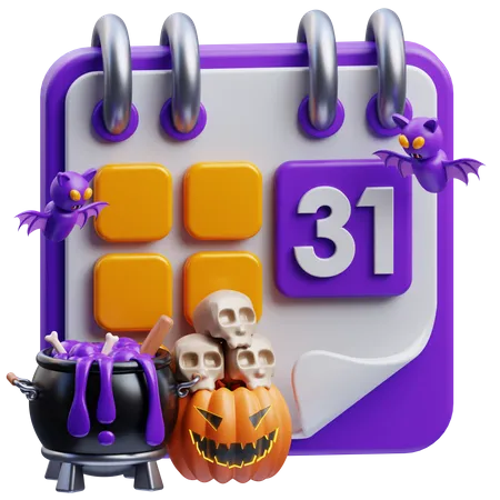 Calendário de Halloween  3D Icon