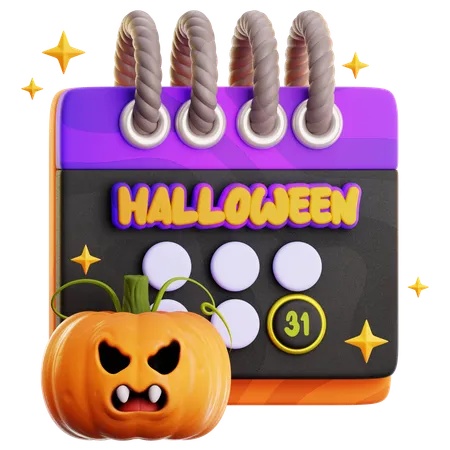 Calendário de Halloween  3D Icon