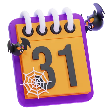 Calendario de Halloween  3D Icon