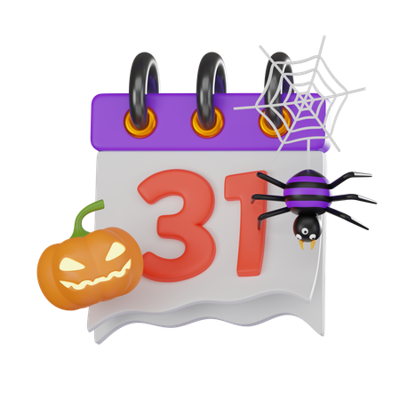 Calendário de Halloween  3D Icon