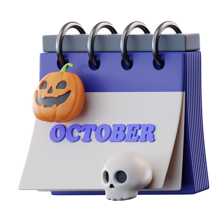 Calendário de Halloween  3D Icon