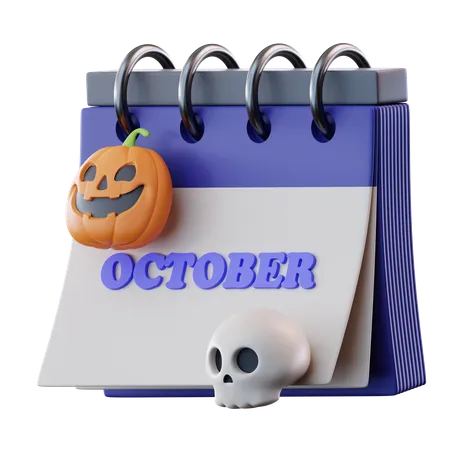 Calendário de Halloween  3D Icon